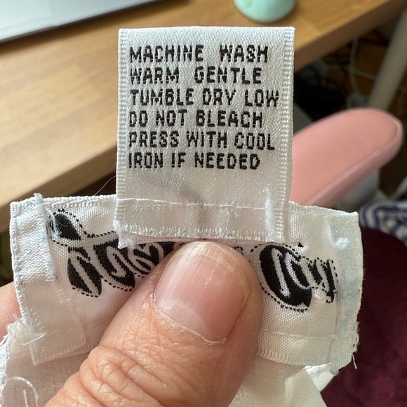 Yves St Clair Sheer White Window Pane Button Up Long Sleeve Blouse Shirt Size 8 - Picture 6 of 6